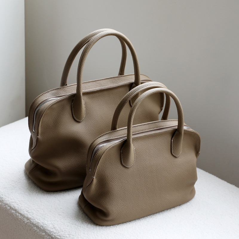 2026 Spring New Large Capacity Genuine Leather Tote Bag Commuter Handbag Shell-Shaped Women's Handbag