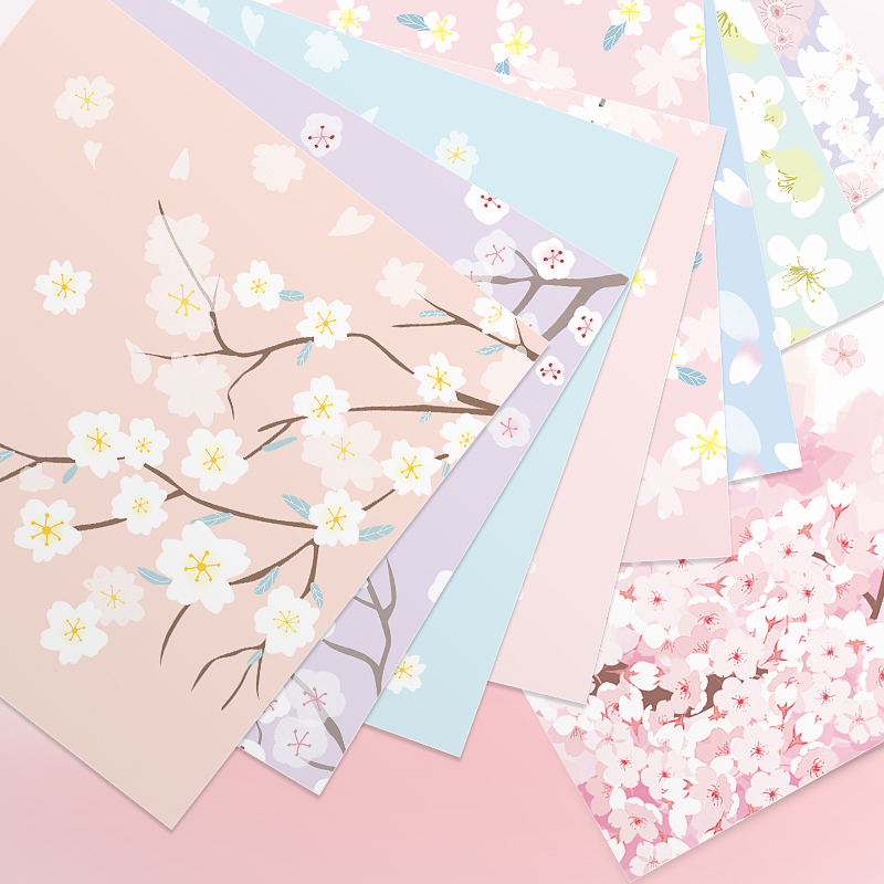 Large role origami Flowers UnCCTV Cherry Blossom Square Double-sided Bicolor Color Paper Handmade Paper Nursery of Thousand Paper Cranes Children Handmade Color Paper Multiple Colors Handmade Origami Special Paper With Pattern Color Paper-Taobao