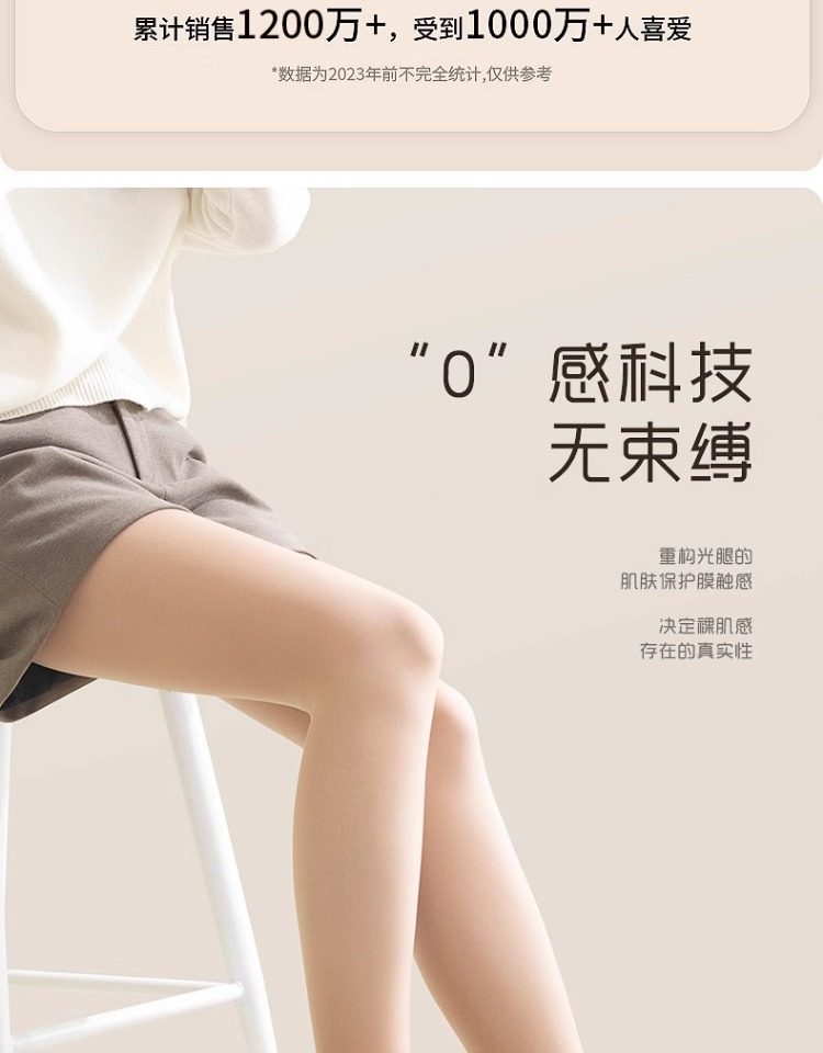 【中国直邮】 茉寻 【徐璐同款】光腿裸感神器 瘦腿女袜 薄丝袜超自然打底裤袜 春秋无绒款 连脚款适合身高150cm-175cm/75kg以下—自然肤(适合正常或偏黄肤色)*1