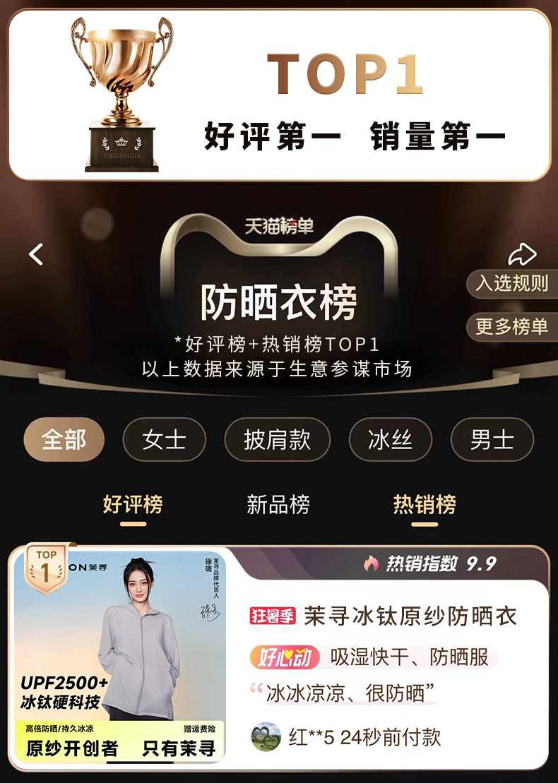 茉寻   防晒衣  冰钛科技薄冰丝防晒服   插肩款   柠檬黄【徐璐同款】   L码(适合体重110斤以下)