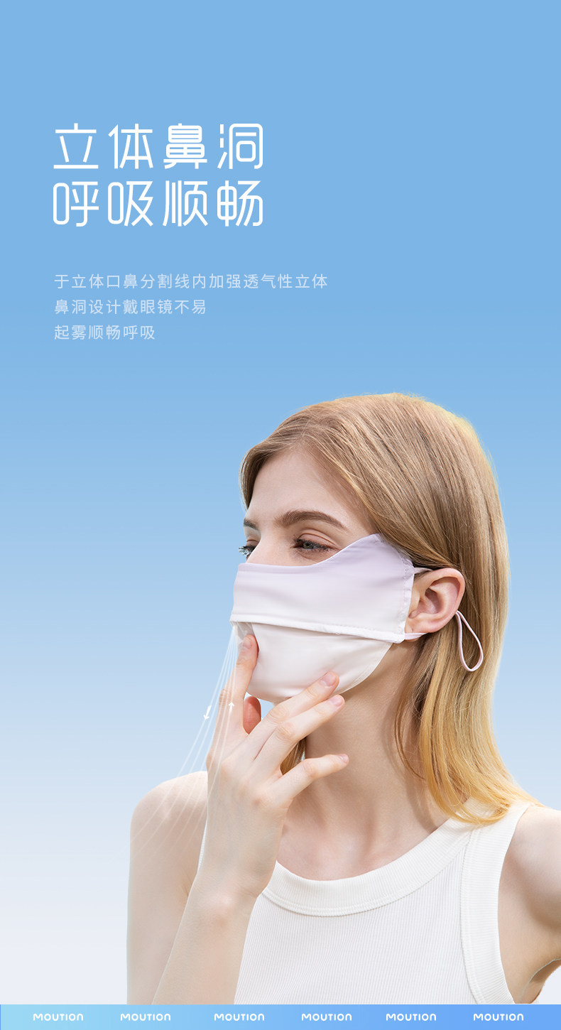 【中國直郵】 茉莉尋 腮紅防曬護眼角面罩3d立體口罩夏女防塵防紫外線 甜鹽蜜桃粉*1