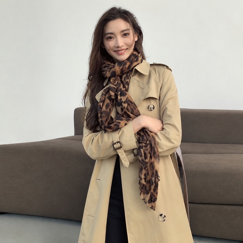 High-End B-Brand Kensington Chelsea Trench Coat for Women, Mid-Length, 2026 New Style, British Khaki Color