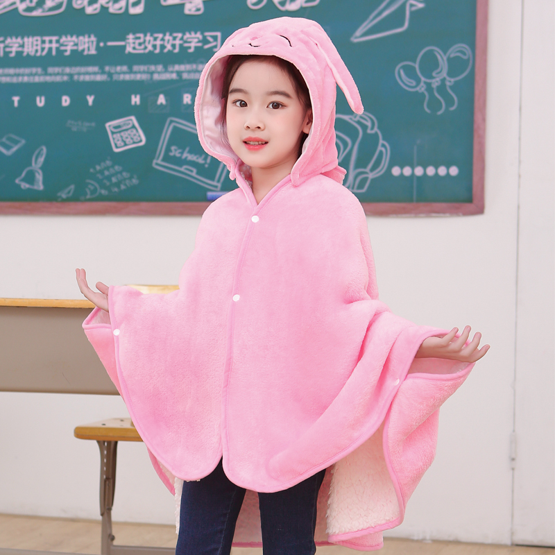 Nap blanket primary school students classroom blanket winter thickening quilt shawl cloak children's nap artifact shawl blanket