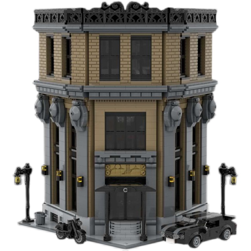 Domestic Building Blocks Moc-140223 Corner Hotel John Wick Continental Building Street View Series Assembly Set