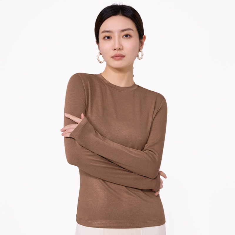 三针山羊绒半高领修身打底衫女2024秋冬保暖上衣软糯外穿洋气内搭