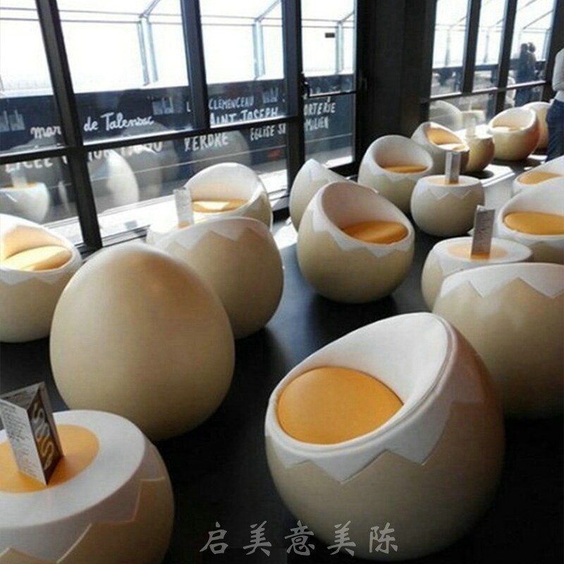 Manufacturer Direct Marketing Themed Dining Room Casual Seat Net Red Shop Lounge Chair Glass Fiber Seat Mall Beauty Chen Bench