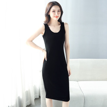 Black cross harnesses one-piece dress slim fit waist display slim medium length 2022 Summer new sleeveless dress