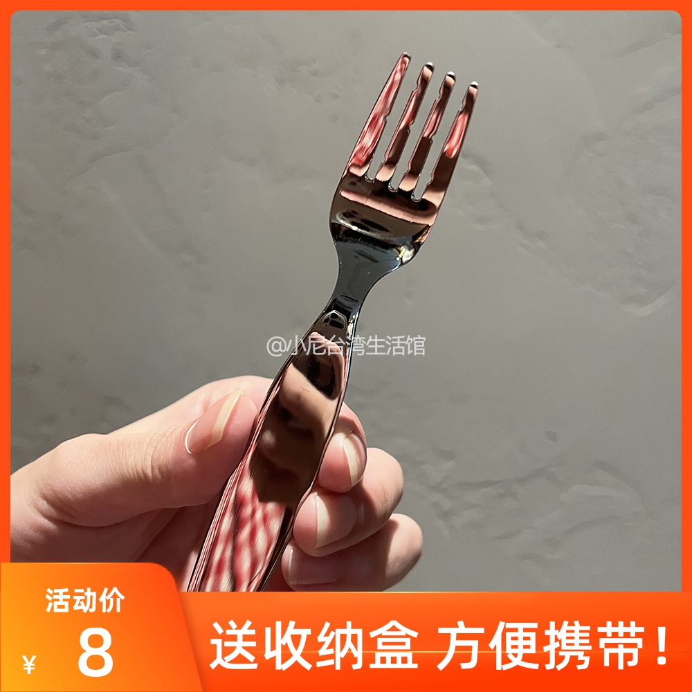 Children 304 Stainless Steel Fork Spoon baby Learn to eat Domestic baby Deputy food tableware containing box portable