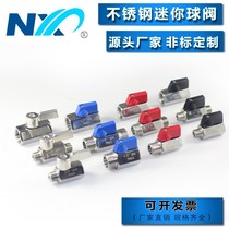 304 stainless steel internal and external wire micro mini ball valve thread 2 minutes 3 minutes 4 minutes 6 minutes 1 inch four-point valve switch