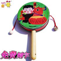 6-inch rattle drum drum traditional Chinese hand drum wooden drum wave drum show performance props