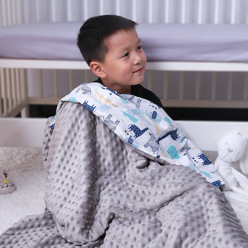 Brisk Baby Suede Quilt Cover Single Piece Spring Summer Children Gauze Cover Blanket Out Thin Pure Cotton Nursery School Afternoon Nap Quilt