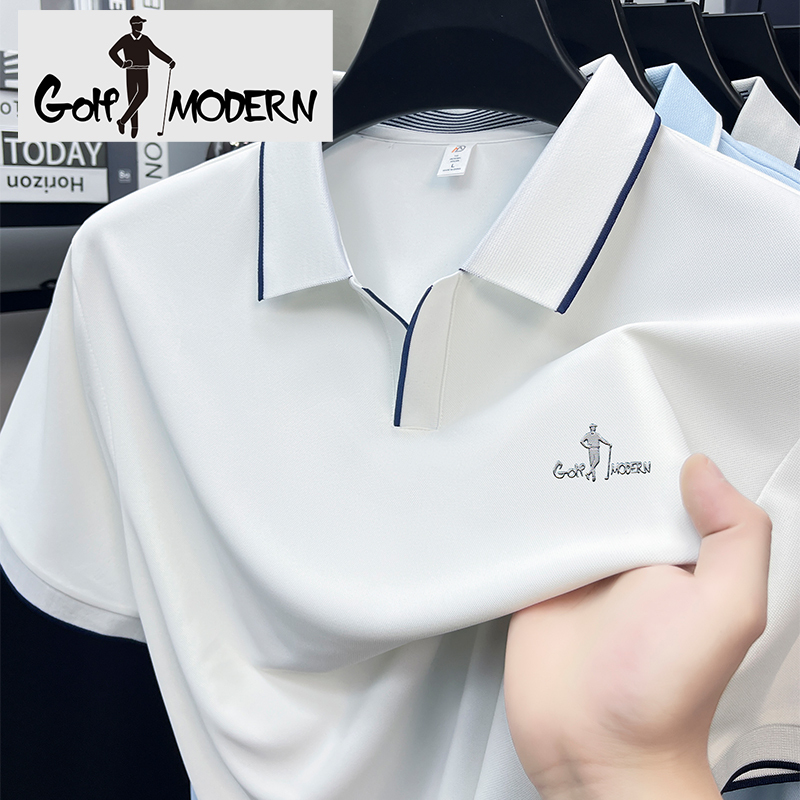 Golf Modern Golf Lapel Polo Shirt Men's Summer Thin Business Casual Golf Clothing T-Shirt Men