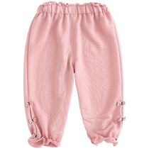 Ice silk linen cotton (type A) summer clothes for girls anti-mosquito pants fashionable childrens pants summer thin childrens clothing trousers trendy