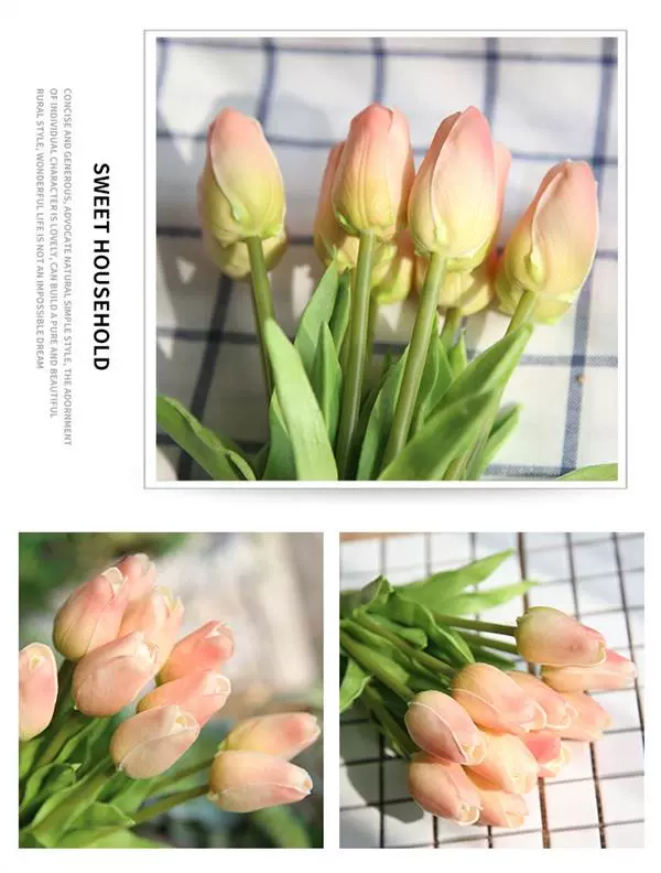 Nhà máy sản xuất hoa giả mini tulip xuất khẩu hoa lụa đám cưới nhà hoa giả - Hoa nhân tạo / Cây / Trái cây