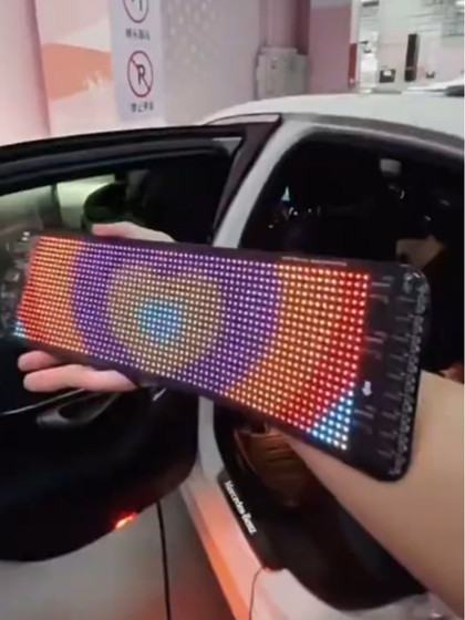 풀 컬러 LED 디스플레이 소프트 스크린 카 리어 윈도우 광고 악마 아이 DIY 텍스트 스마트 자동차 스티커 트럭 자동차