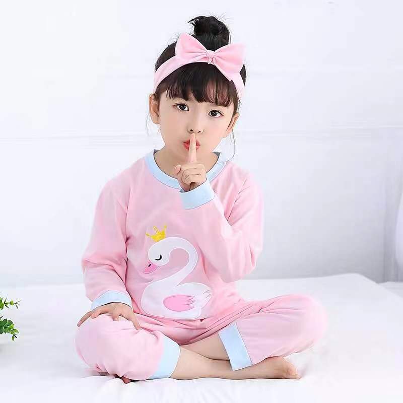 Cô gái đồ ngủ mùa xuân mùa thu set Cô bé công chúa dài tay trẻ em có kích thước mỏng quần áo sweet home.