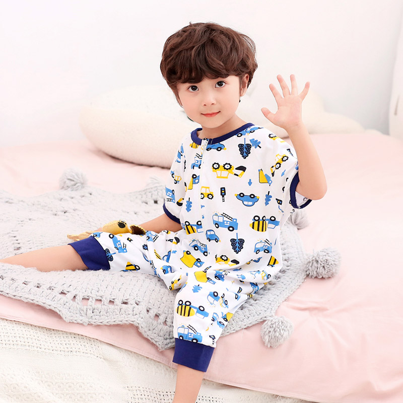 Childrens đồ ngủ cartoon jumpsuit con trai của cậu bé khủng long dễ thương mùa xuân jumpsuit gia súc và mùa thu mỏng.