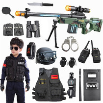 Childrens police toy guns All-suit live-action Chicken Equipped Special Soldiers Little Special Police Clothes Toy Boys Kids