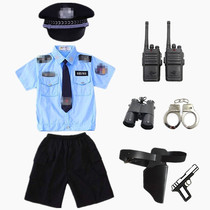 Children Little Police Toy Suit Black Cat Sheriffs Hood Boy Special Soldiers Combat Gear Clothes Toy Gun