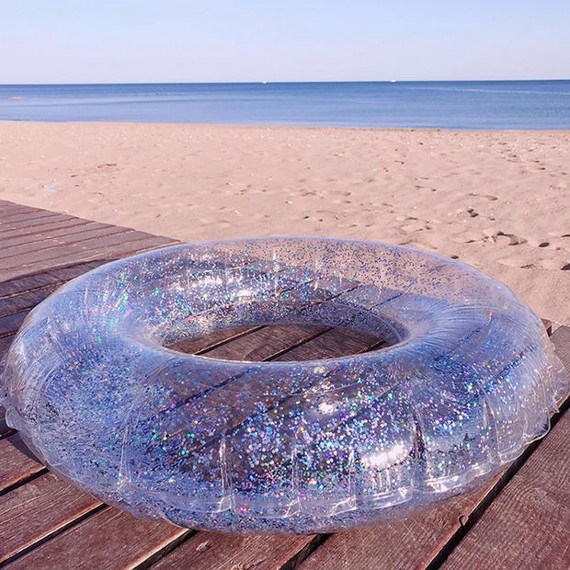 Vòng bơi sequin trẻ em người lớn nam và nữ dày lên nổi nước sofa chất béo phao cứu sinh - Cao su nổi phao chống lật cho bé