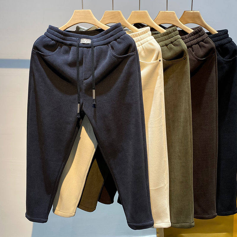 Skylan discount price-Fashion pantypants men's big code loose Harun pants sports men's light core suede casual pants-Taobao