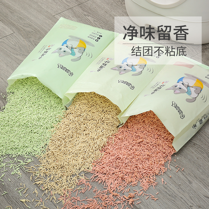 Le Squeezy Tofu Cat Sand Deodorant tofu sand kitty Cat Supplies Cat Sand Strong Absorbent Dust-free Tofu Cat Sand 6L