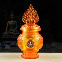 Glazed Eight Auspicious Molny Precious bottle of dragon Wang Baobottle Hidden Lotus Treasure Bottle for Buddhist Hidden Pendulum