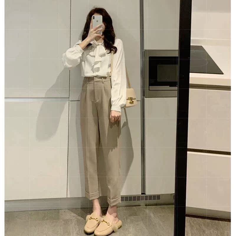 New shirts Fashion lacing career Snow spinning women's tennis Red Fried Street Suit Interview Early Autumn Casual Pants Jacket Foreign Pie