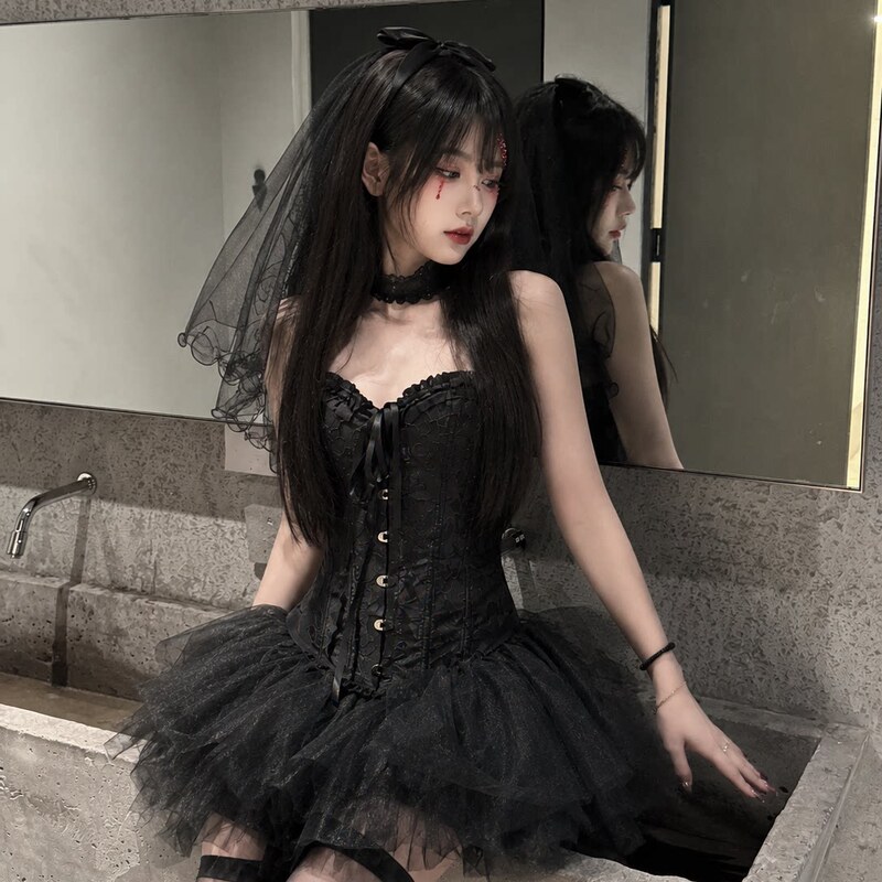 Halloween Cosplay Costume Female Ghost Bride Dress up Clothes Women's Adult Role-Playing Everyday Wearable Halloween Cosplay Costume Female Ghost Bride Dress up Clothes Women's Adult Role-Playing Everyday Wearable