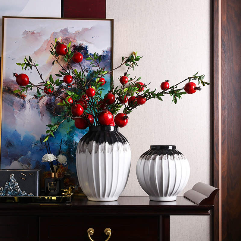 New Chinese-style Jingdezhen creative ceramic vase flower arrangement living room porch study coffee table TV cabinet decoration