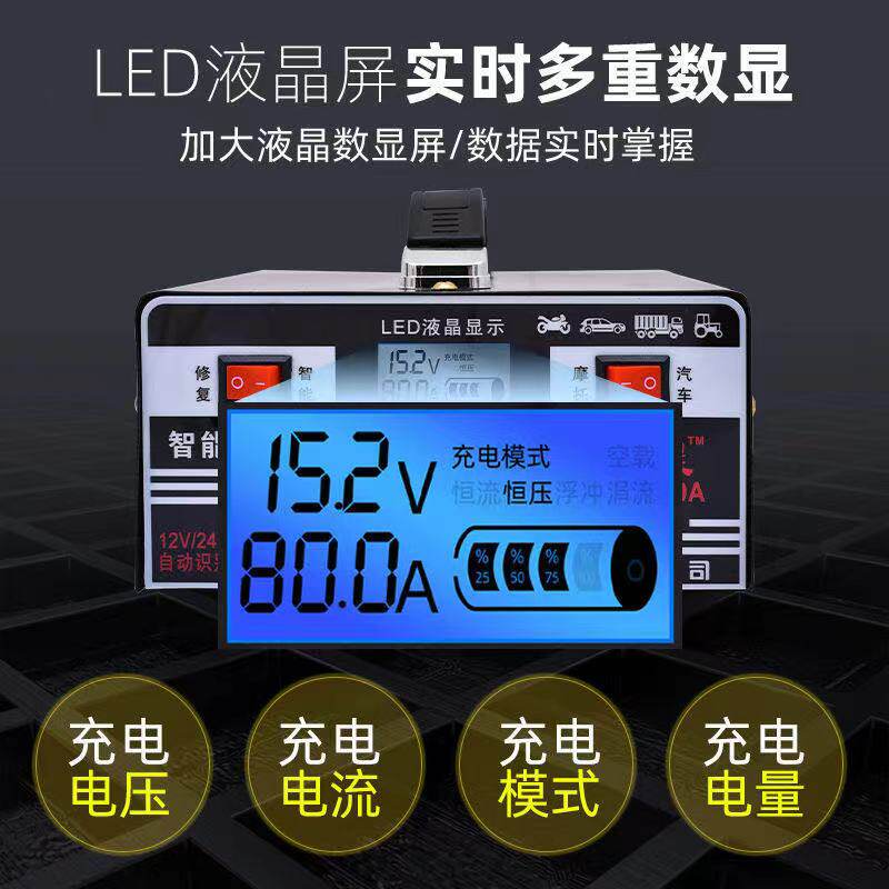 Tram Mingo 12v24v pulse repair charger car battery charger smart repair full shutdown 9