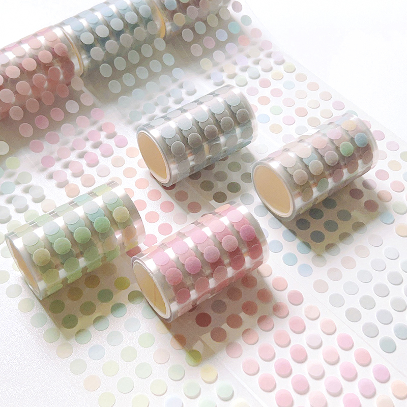 Whole Roll of Washi Dot Journal Tape Die-Cut Waste Removal DIY Decoration ins Style Basic Wave Dot Journal Tape