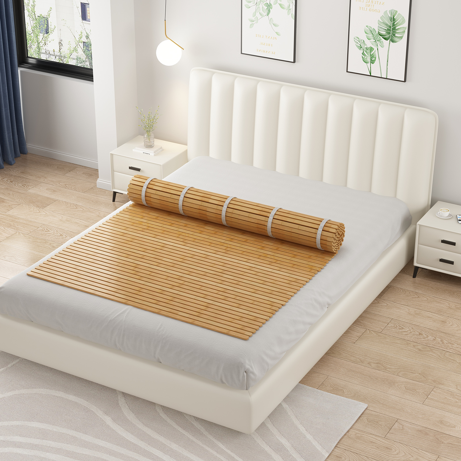 Haozhu folding bamboo plate bed gasket whole cool seat hardware custom lumboo mattress environmental protection solid wood