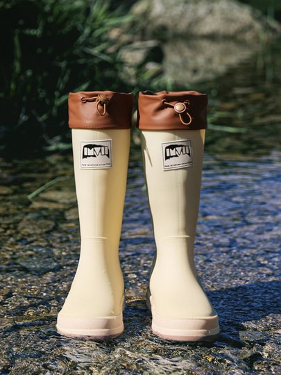 Japanese-Style Trendy Rain Boots with Elastic Cuffs for Men and Women, Adult Outdoor Hiking Rubber Shoes, Fishing and Wild Fishing Waterproof Non-Slip Couple Rain Shoes