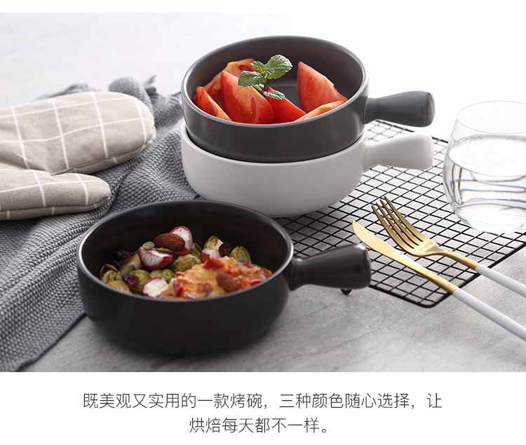 For jobs creative household ceramics single handle bowl bowl of cheese baked baking oven baked red bowl bowl For FanPan job network