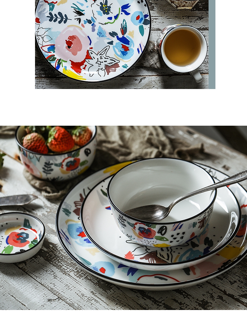 Japanese ceramics tableware for series suit household soup plate job 0 mark cup plate the wind restoring ancient ways