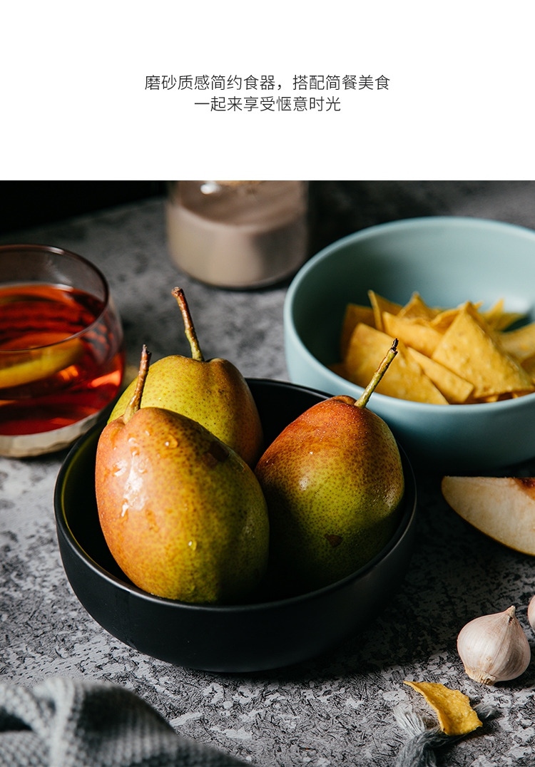 Nordic matte enrolled glaze ceramic bowl salad bowl and the rich creativity tableware breakfast bowl of rice bowls ceramic bowl