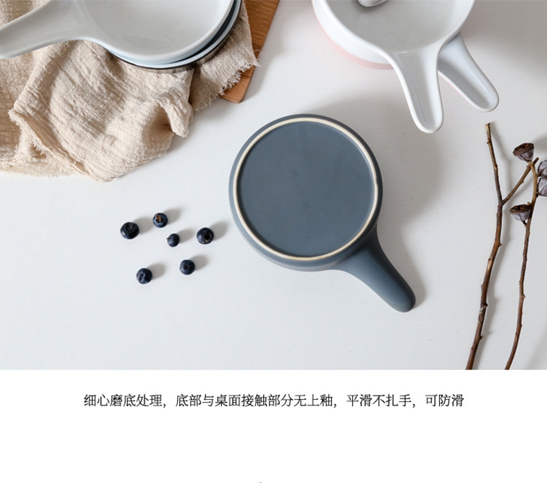 The Nordic matte enrolled porcelain bake bowl with The handle restaurant oven baked cheese bowl household fruit salad bowl