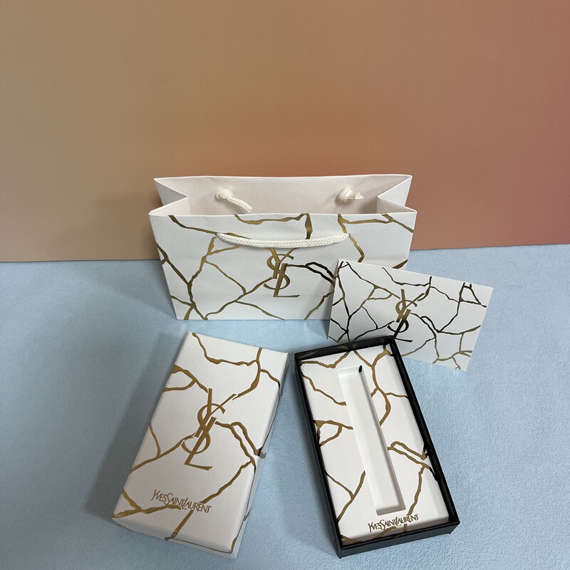 Ysl Saint Laurent 2023 Christmas Limited Lipstick Gift Box Small Gold Bar Air Cushion Christmas Gift Box Empty Box Bag