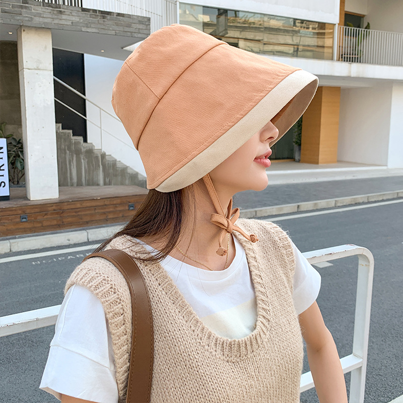 Fish woman hat fisherman's hat with rope sunshade hat 2021 New bike electric car sunscreen anti-blow