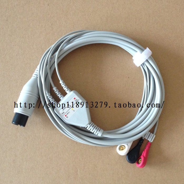 兼容监护仪配件 6针一体3导兼容麦邦CD2000 MB526一体心电导联线