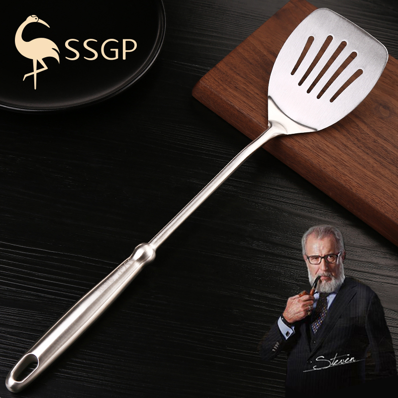 German 304 stainless steel frying shovel cooking flat shovel pan shovel fried egg shovel home pancake leakage shovel steak shovel