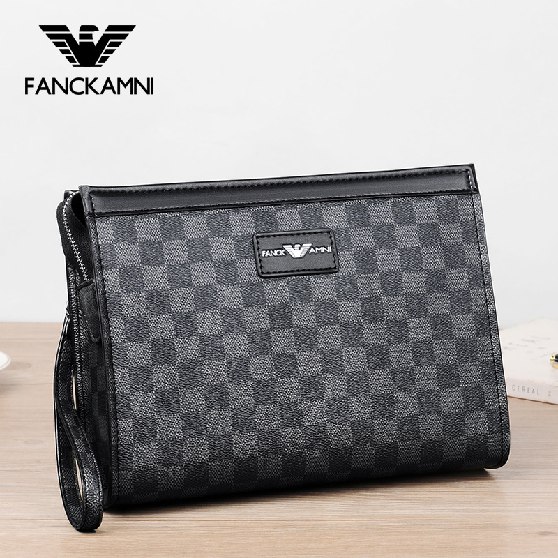 Vifang Yamanini Handbag Men's Hands With Bag Fashion Light Extravagant Chessboard Oeplayer Grab Bag Casual Envelope Wave