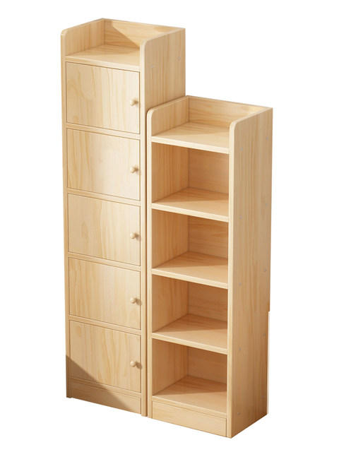 Acrylic storage cabinet, all solid wood hand-made cabinet, one-piece floor-standing bookshelf, bookcase storage, multi-layer toy display cabinet