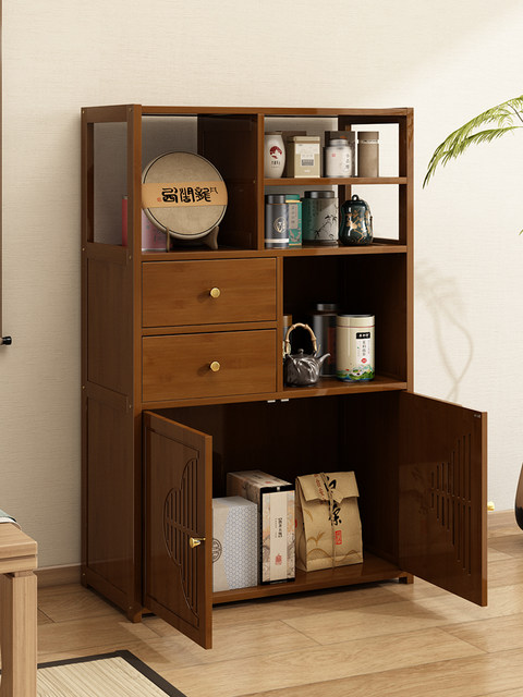 Display Cabinet for Living Room, Large Capacity, New Chinese Style, Multi-Functional Shelf, Multi-Purpose Partition, Tea Rack, Storage Rack