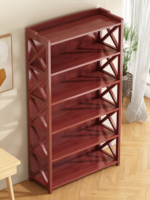 Storage Rack Bookshelf Floor-Standing Multi-Layer Shelf for Living Room, Non-Solid Wood, Simple Home Bookcase, Integrated Against the Wall, for Children