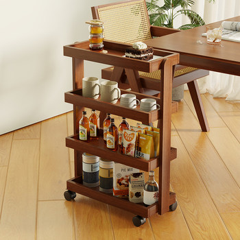 Simple Multi-Layer Movable Trolley, Living Room and Office Storage Rack, Wheeled Organizer Rack, Under-Desk Storage Rack