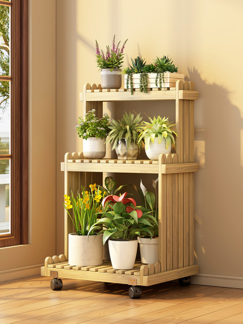 Multi-Layer Indoor Office Wooden Plant Stand for Succulents, Living Room Balcony Storage, Windowsill Tabletop Flower Pot Stand for Home Use