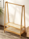 Coat Rack, Household Clothes Rack, Floor-Standing Bedroom Clothes Storage Rack, Open-Style Bamboo Living Room Bedside Storage Organizer