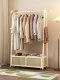 Floor-Standing Coat Rack, Movable Simple Bedside Clothes Storage Rack, Entryway Solid Wood Bedroom Standing Clothes Rack
